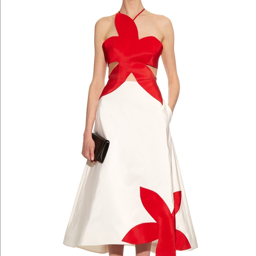 Silk Flower Stamp Bicolor Gown